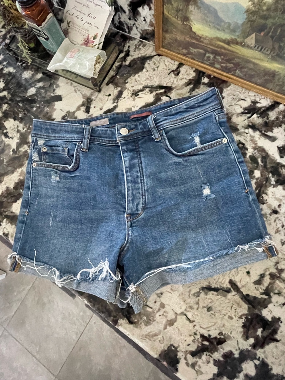 Anthropology Pilcro The-Signature-High-Rise Jean Short Size 28